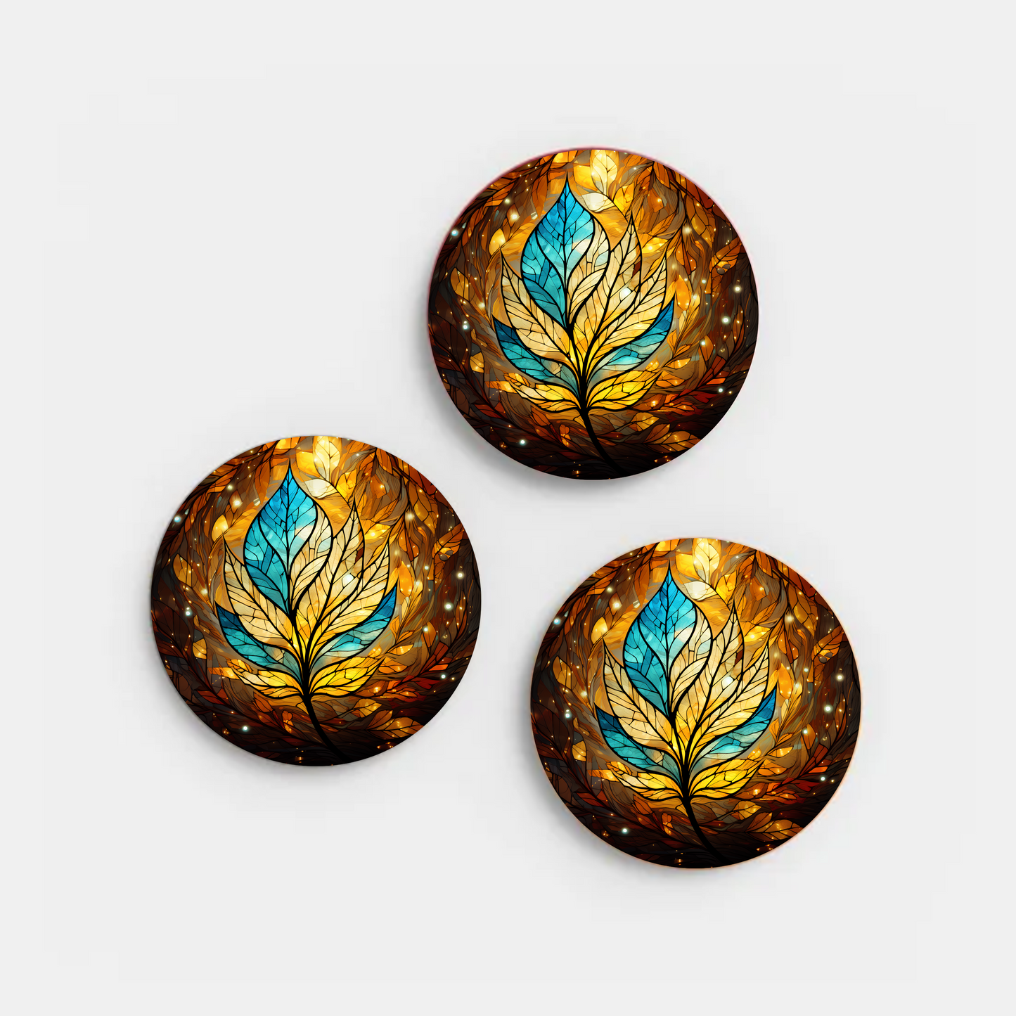 Blue and Gold Leaf Bone China Plate