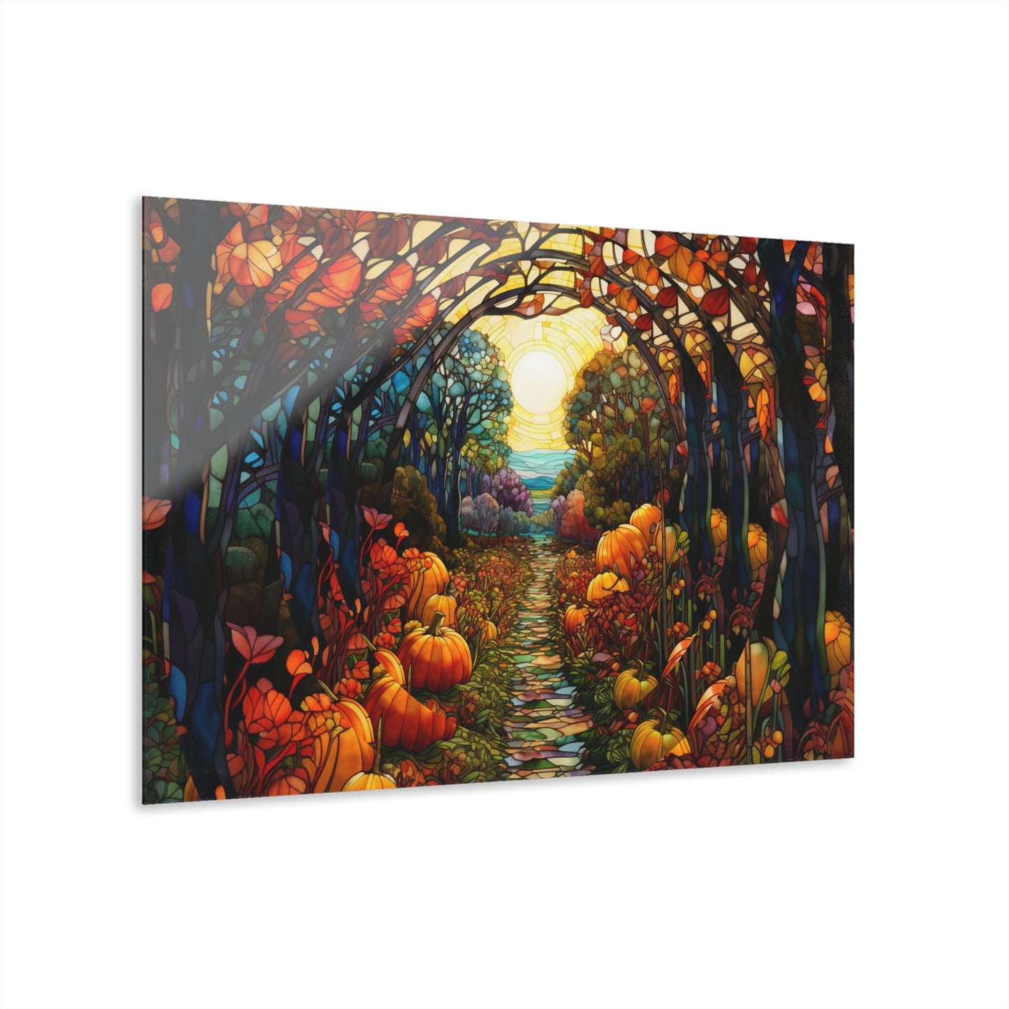 Pumpkin Path Modern Rustic Wall Art Farmhouse Fall Home Decor Acrylic Art Print