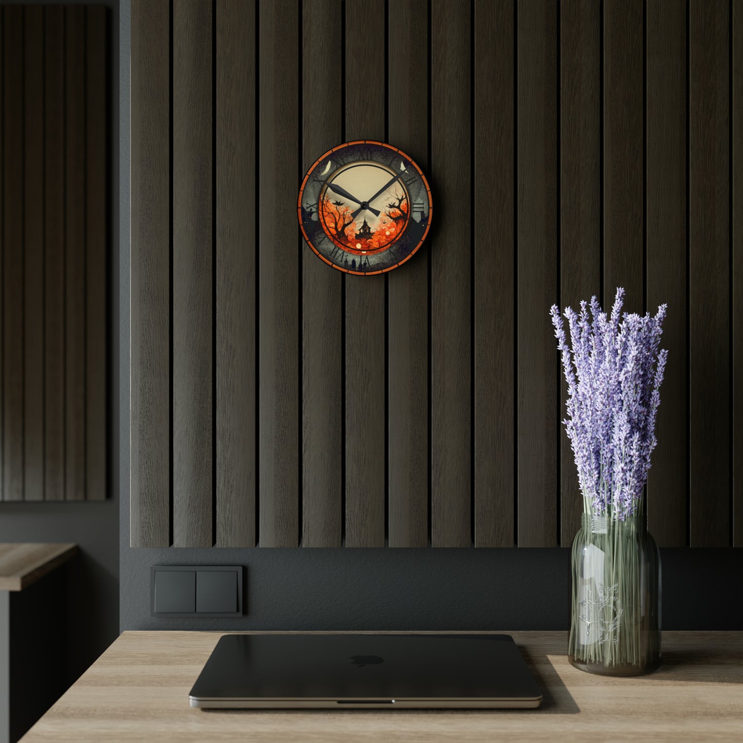 Spooky Halloween Hanging Wall Clock Haunted House Décor, Unique Wall Clock Halloween Gift Ideas Scary Halloween Home Decor