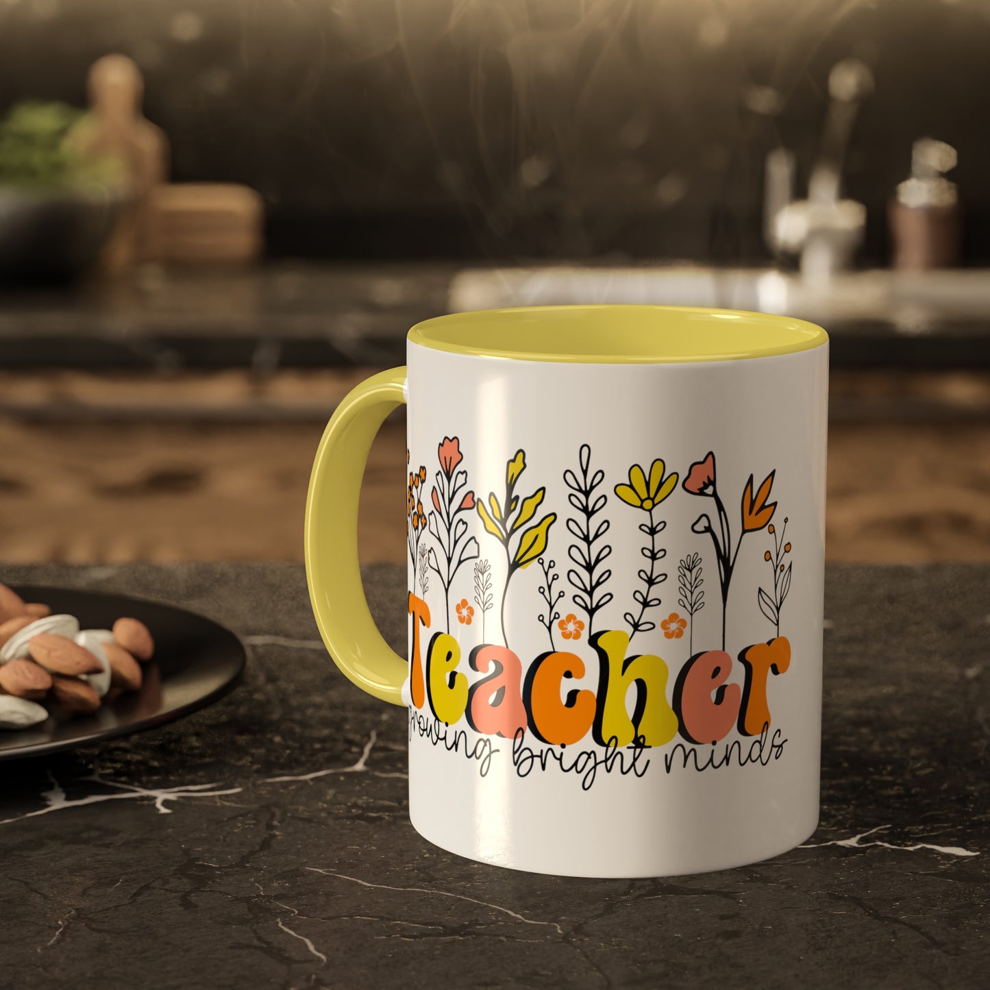 Teacher Mug Retro Floral Ceramic Coffee Mug Teaching Cup Gift For Teacher Appreciation Teacher Gift Ideas Flower Mug Teacher Thank You Gift