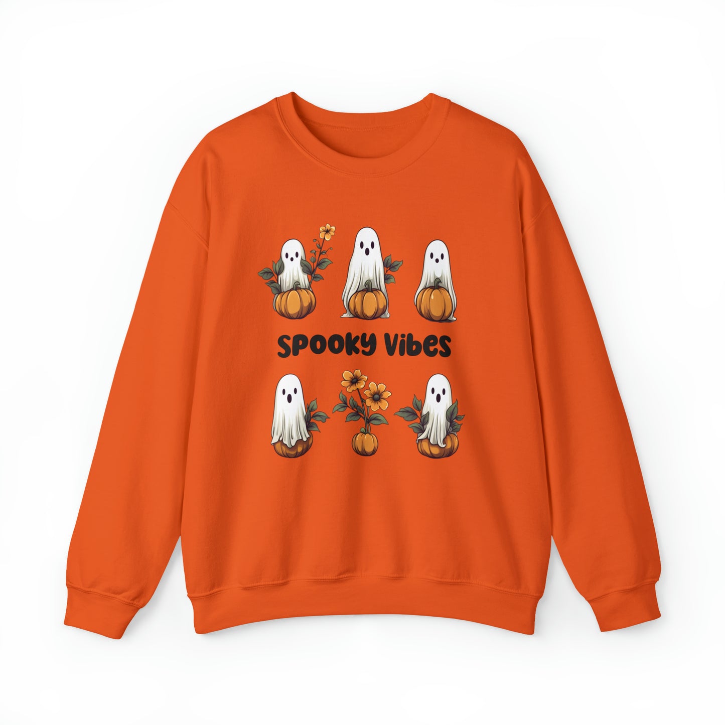 Retro Floral Ghost Sweatshirt Spooky Vibes Sweatshirt
