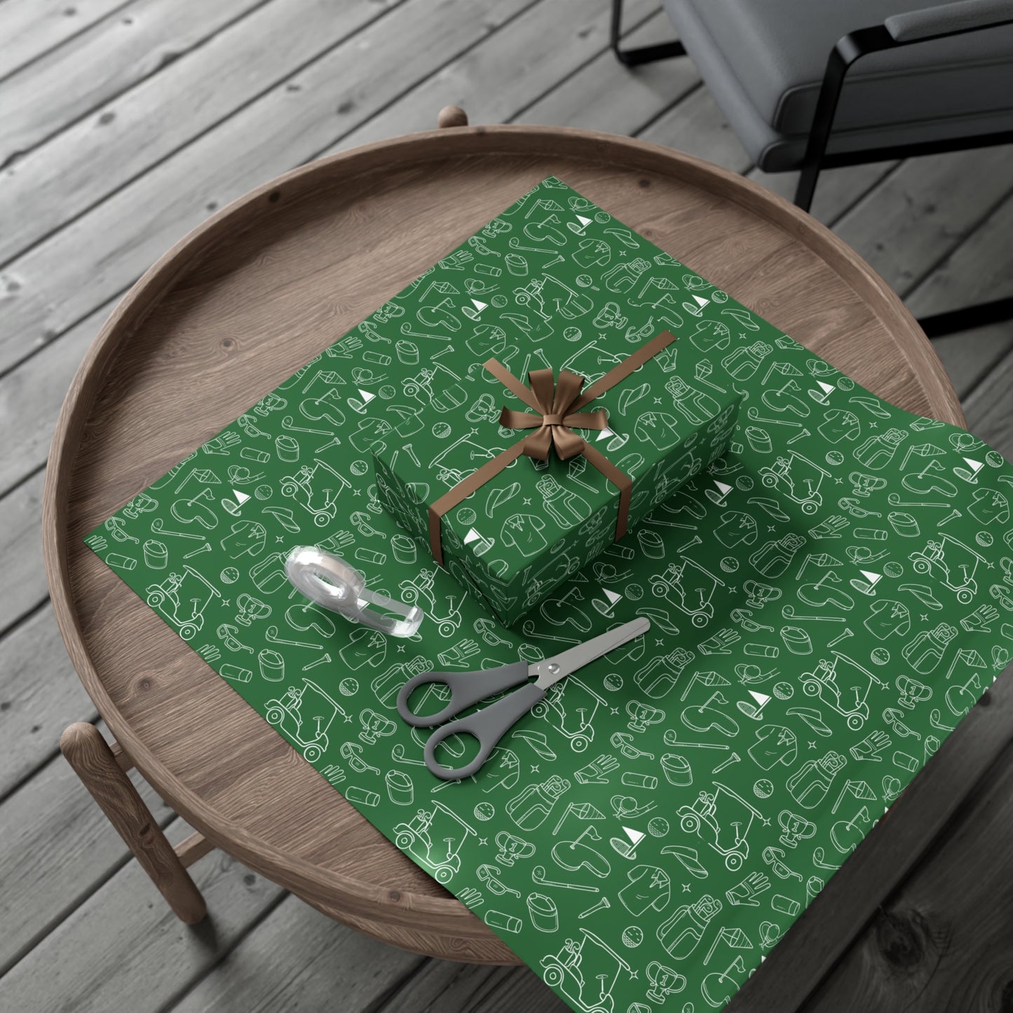 Hand Drawn Golf Gift Wrap Paper