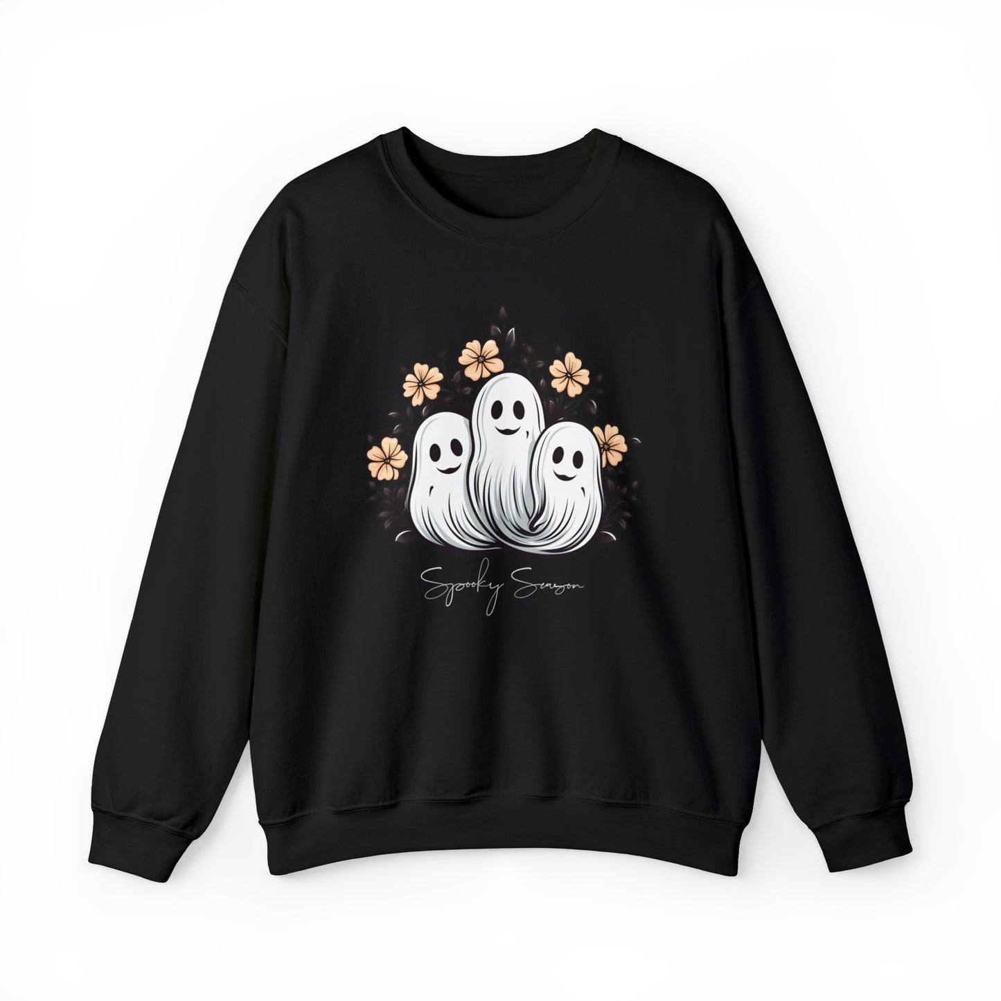 Spooky Season Retro Floral Ghost Sweatshirt, Cute Ghost Spooky Season Shirt Retro Halloween Shirt Stay Spooky Sweatshirt Floral Halloween Shirt