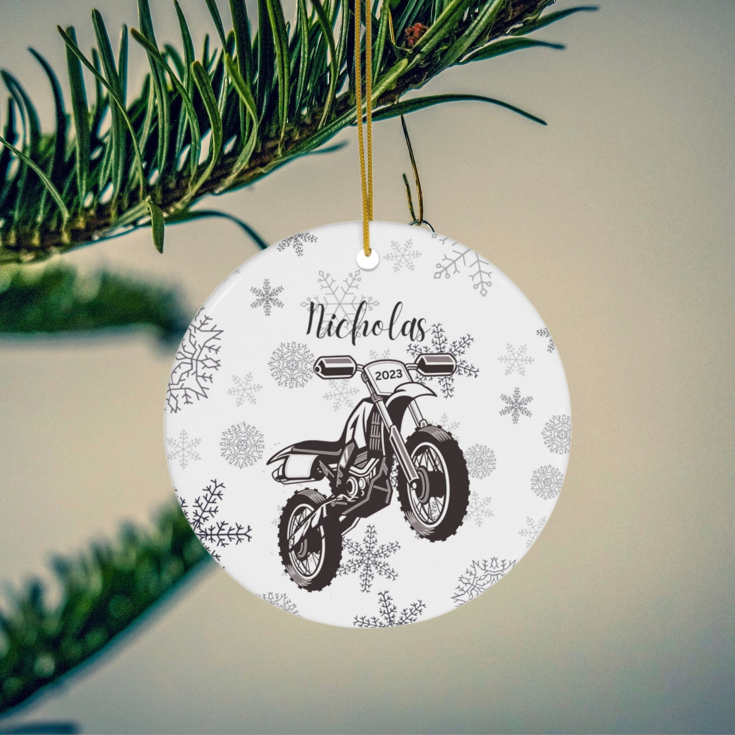 Personalized Dirtbike Christmas Ornament Dirt Bike Rider Gift