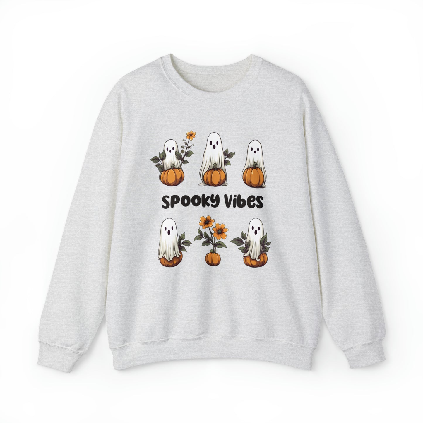 Retro Floral Ghost Sweatshirt Spooky Vibes Sweatshirt