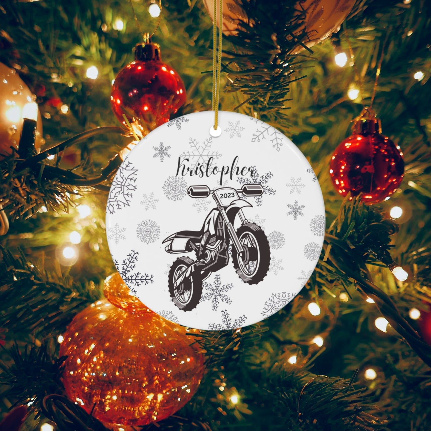 Personalized Dirtbike Christmas Ornament Dirt Bike Rider Gift