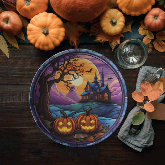 Haunted Mansion Polymer Plastic Halloween Plates