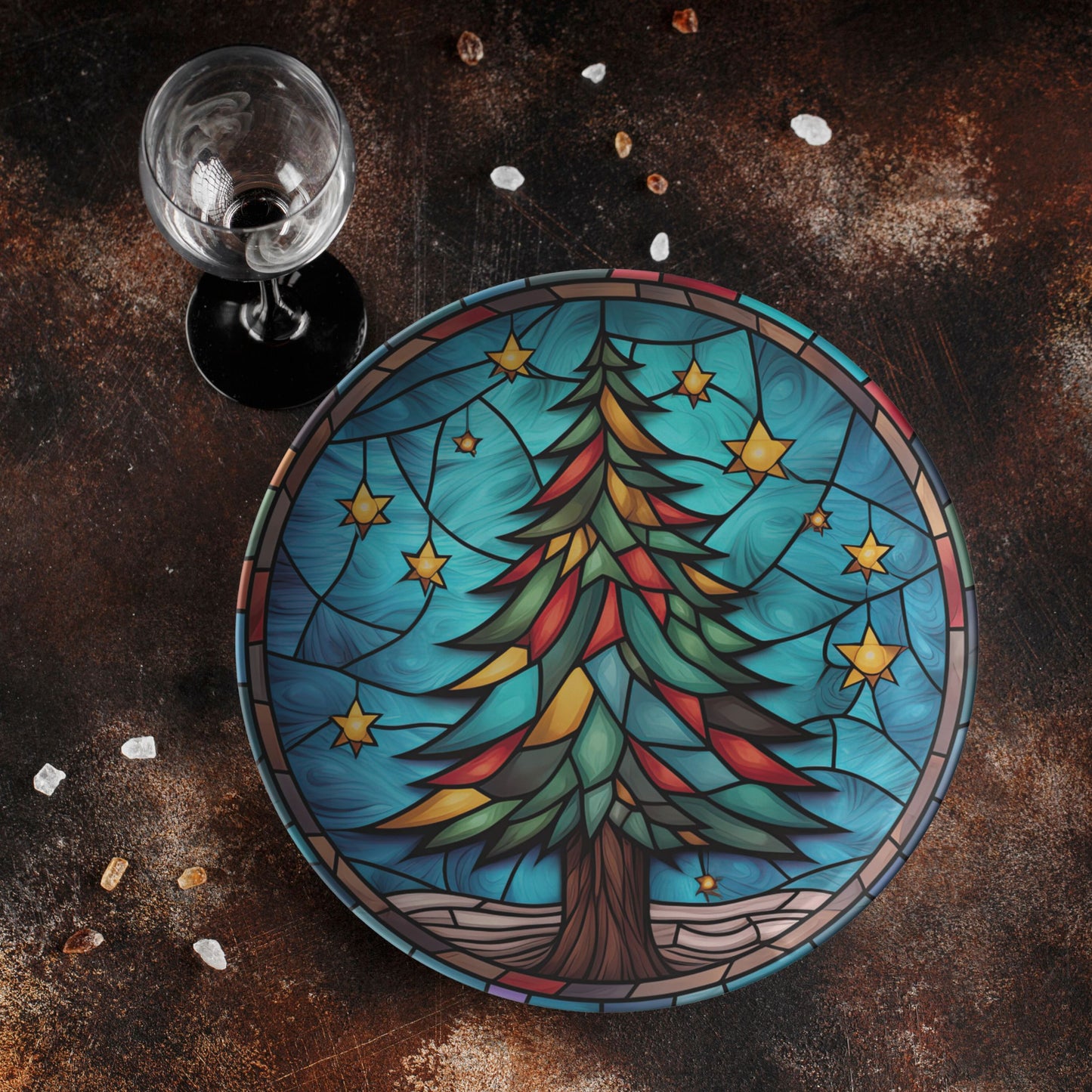 Thermosaf Polymer Plastic Christmas Tree Dinner Plate