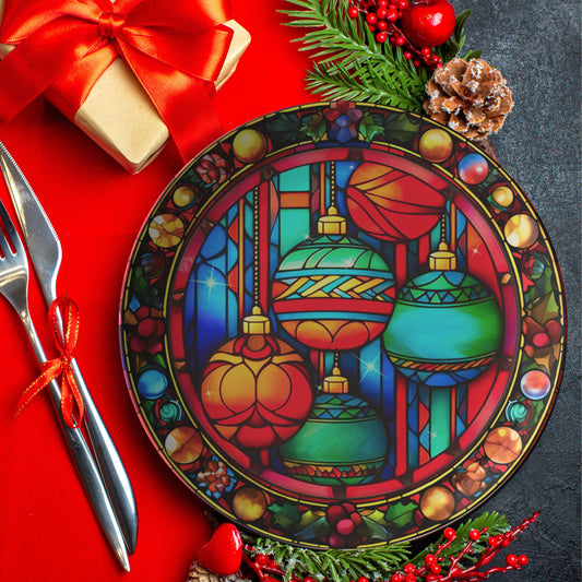 Thermosaf Polymer Plastic Colorful Christmas Plate