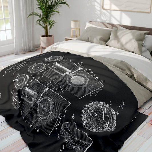 Golf Ball Patent Blanket Gift for Golfer