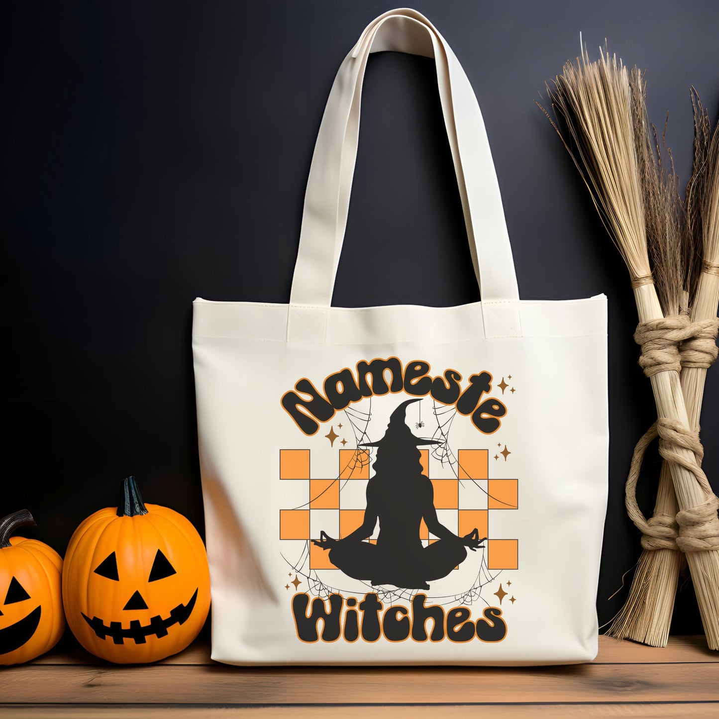 Halloween Witch Tote Bag Funny Yoga Tote Bag