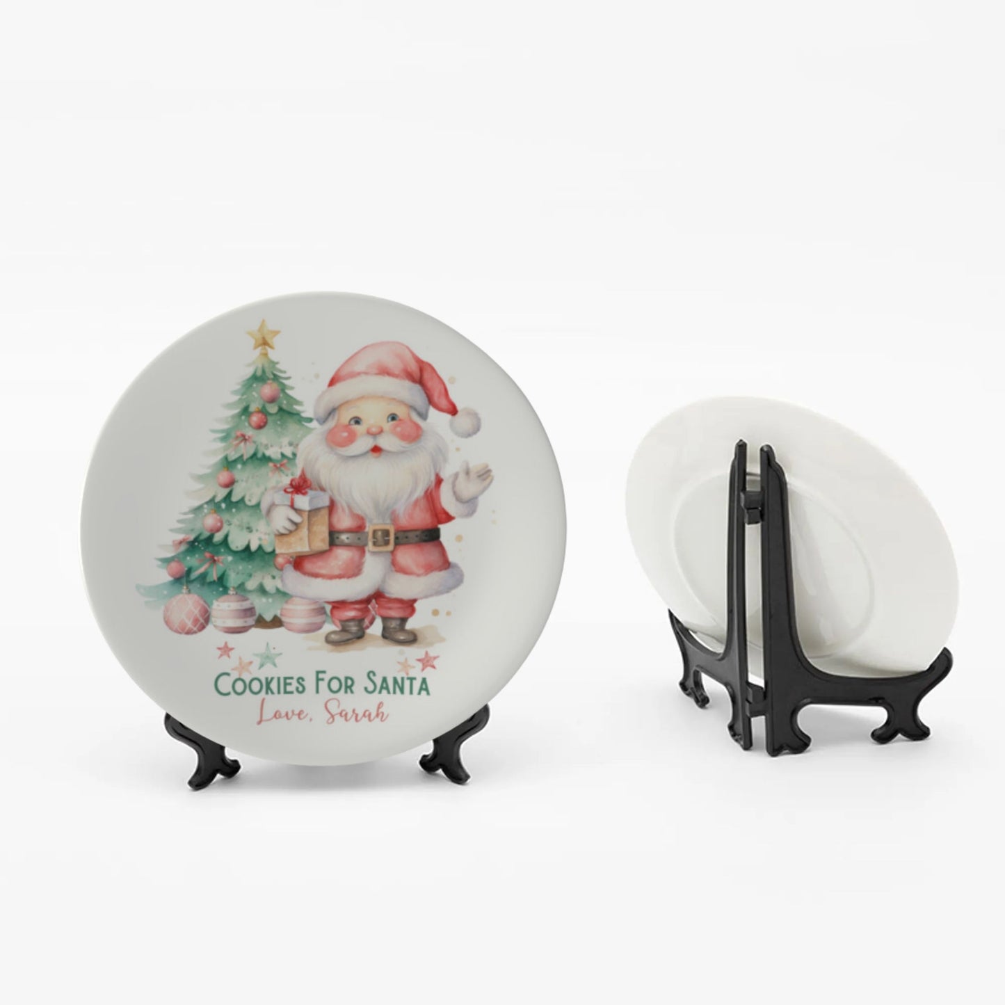 Bone China Personalized Santa Cookie Plate Cookies For Santa Plate