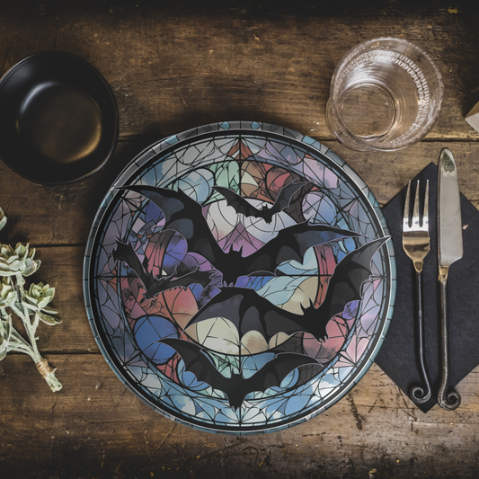 Thermosaf Polymer Plastic Halloween Party Plates Bats Decor