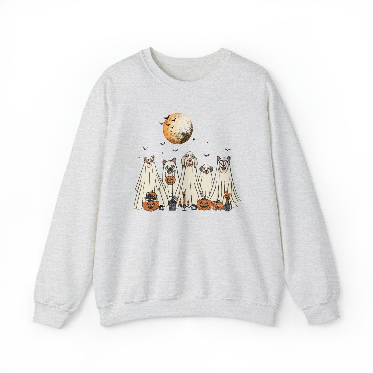 Halloween Cat and Ghost Dog Sweatshirt
