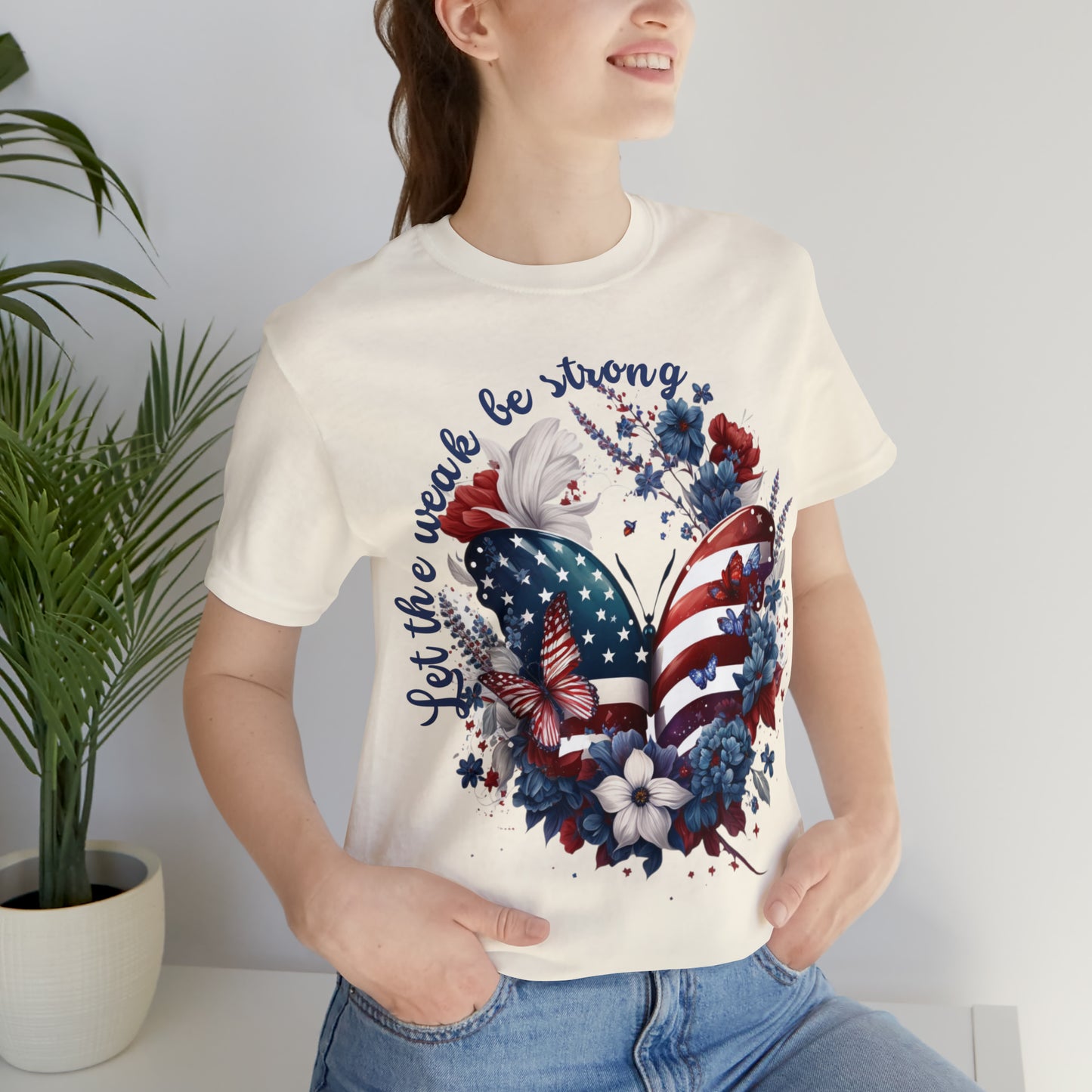 Women’s Patriotic Shirt Butterfly Fourth of July Shirt Majestic Butterfly Shirt for Independence Day Inspiring Tshirt July 4th Gift for Her