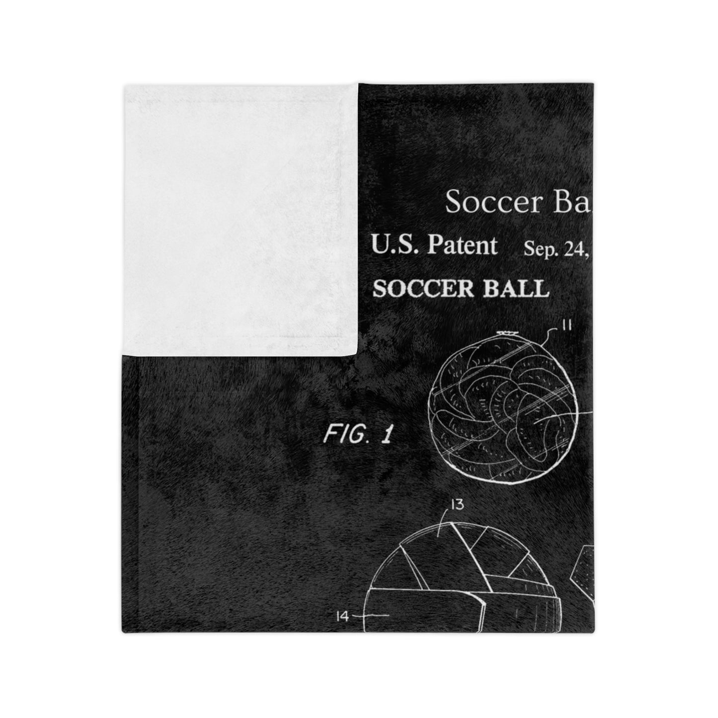 Soccer Ball Patent Blueprint Blanket Soccer Player Gift