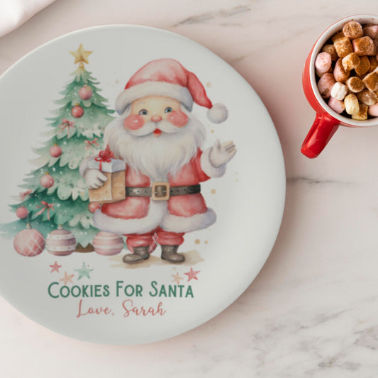 Bone China Personalized Santa Cookie Plate Cookies For Santa Plate