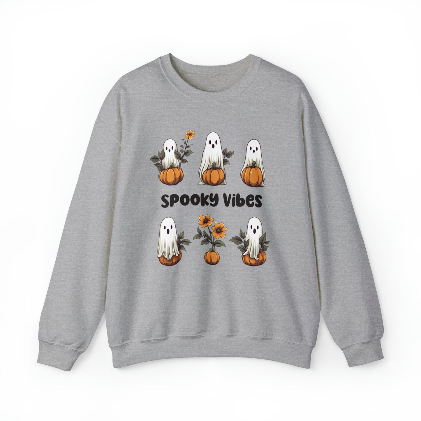 Retro Floral Ghost Sweatshirt Spooky Vibes Sweatshirt