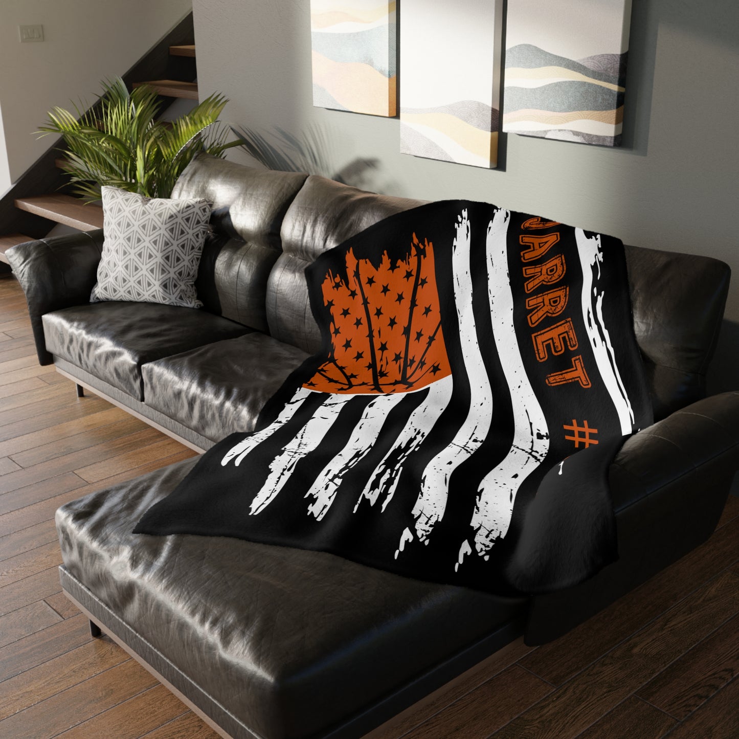 Custom Basketball Flag Blanket