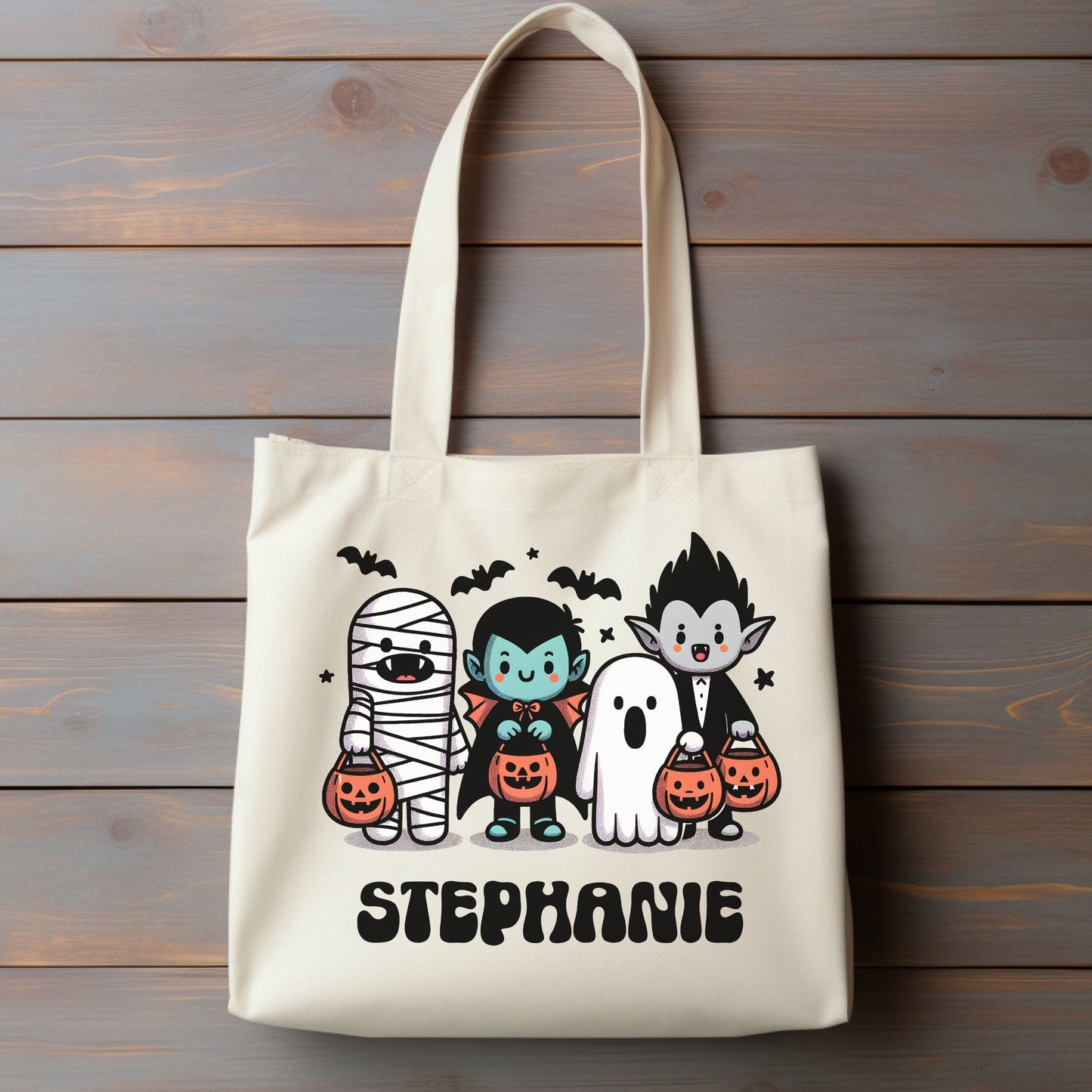 Personalized Halloween Tote Bag Trick or Treat Bag