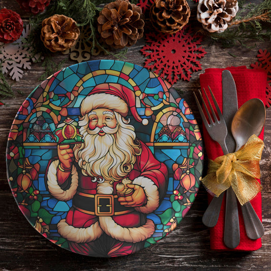 Thermosaf Polymer Plastic Santa Plate Christmas Dinner Plate