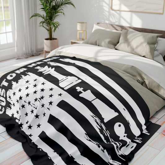 Personalized Chess Flag Blanket