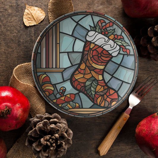 Thermosaf Polymer Plastic Festive Christmas Dinner Plate