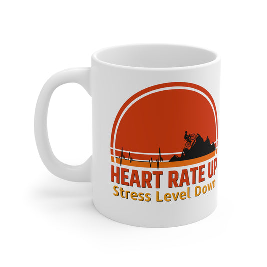 Heart Rate Up Stress Level Down Mountain Bike Mug