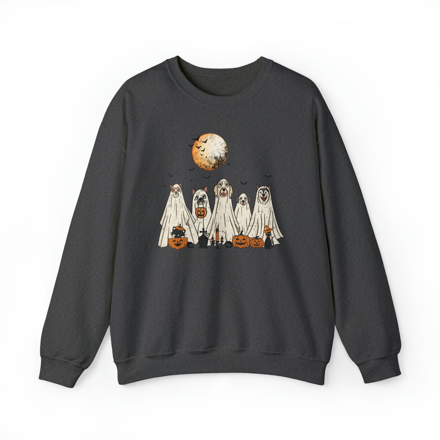 Halloween Cat and Ghost Dog Sweatshirt