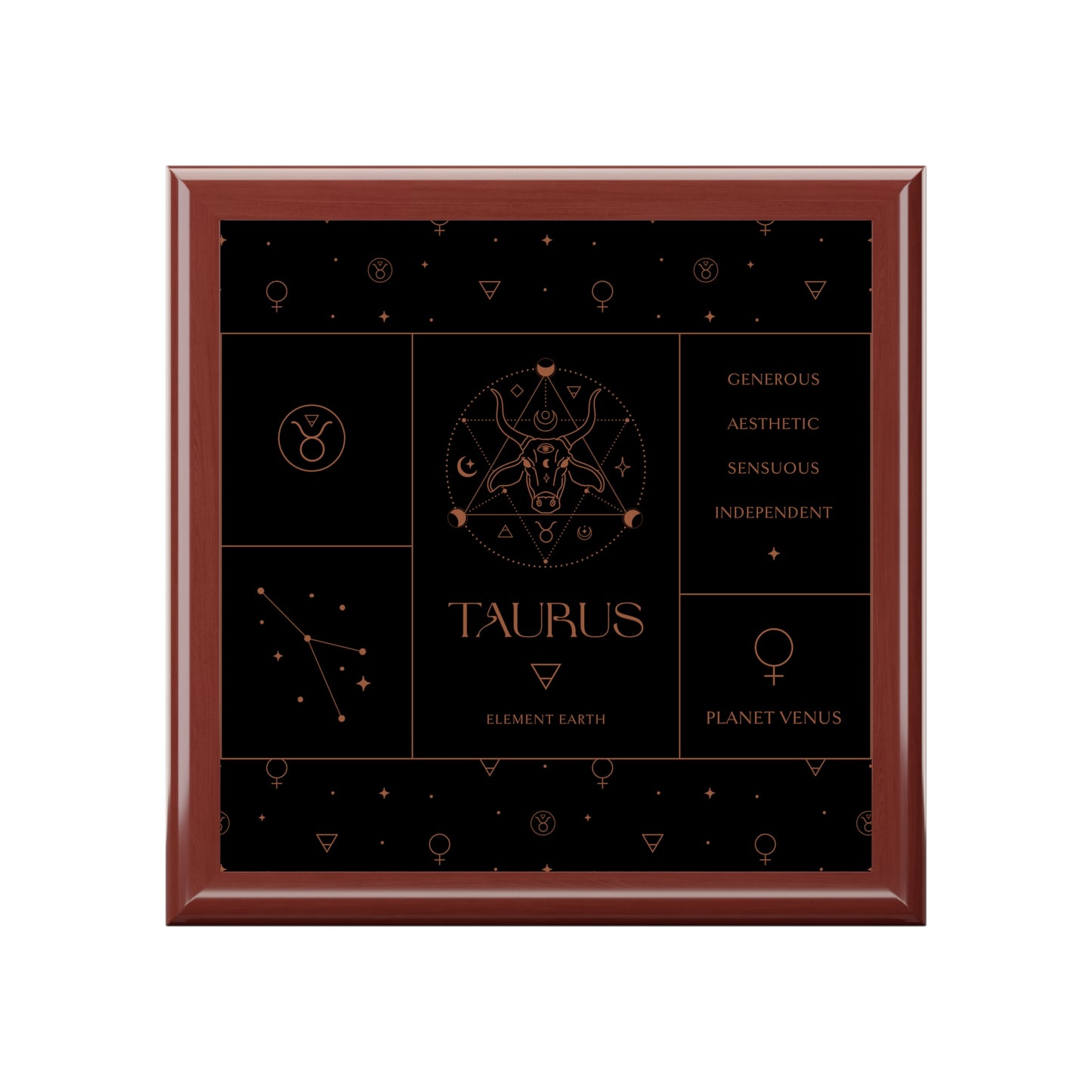 Taurus Jewelry Organizer Keepsake Box