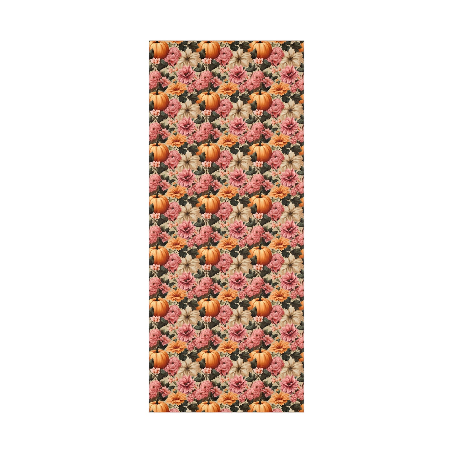 Fall Floral Wrapping Paper Roll Holiday Wrapping Paper Pumpkin Wrapping Paper 6 Foot Roll Gift Wrapping Paper Autumn Wrapping Paper