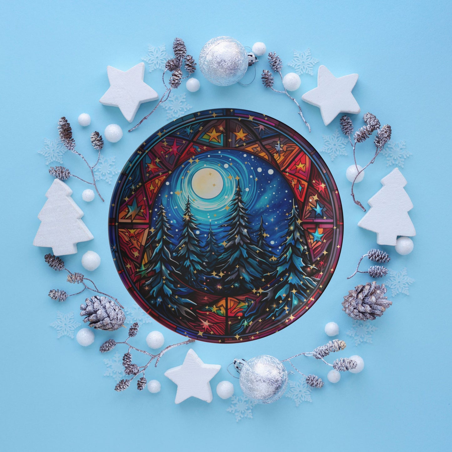 Thermosaf Polymer Plastic Christmas Party Dinner Plate