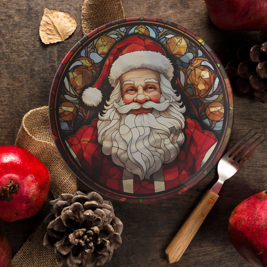 Jolly Santa Plate Christmas Dinner Plate Thermosaf Polymer Plastic Plate