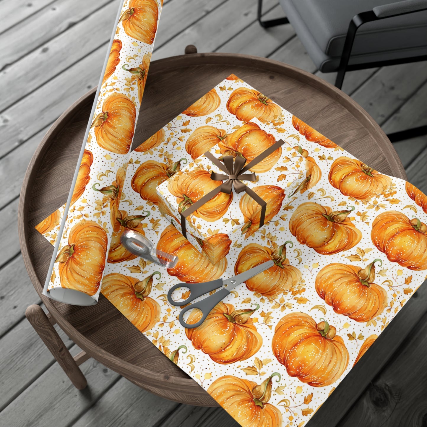 Fall Gift Wrap Holiday Wrapping Paper Roll Pumpkin Wrapping Paper 6 Foot Roll Gift Wrapping Paper Autumn Wrapping Paper