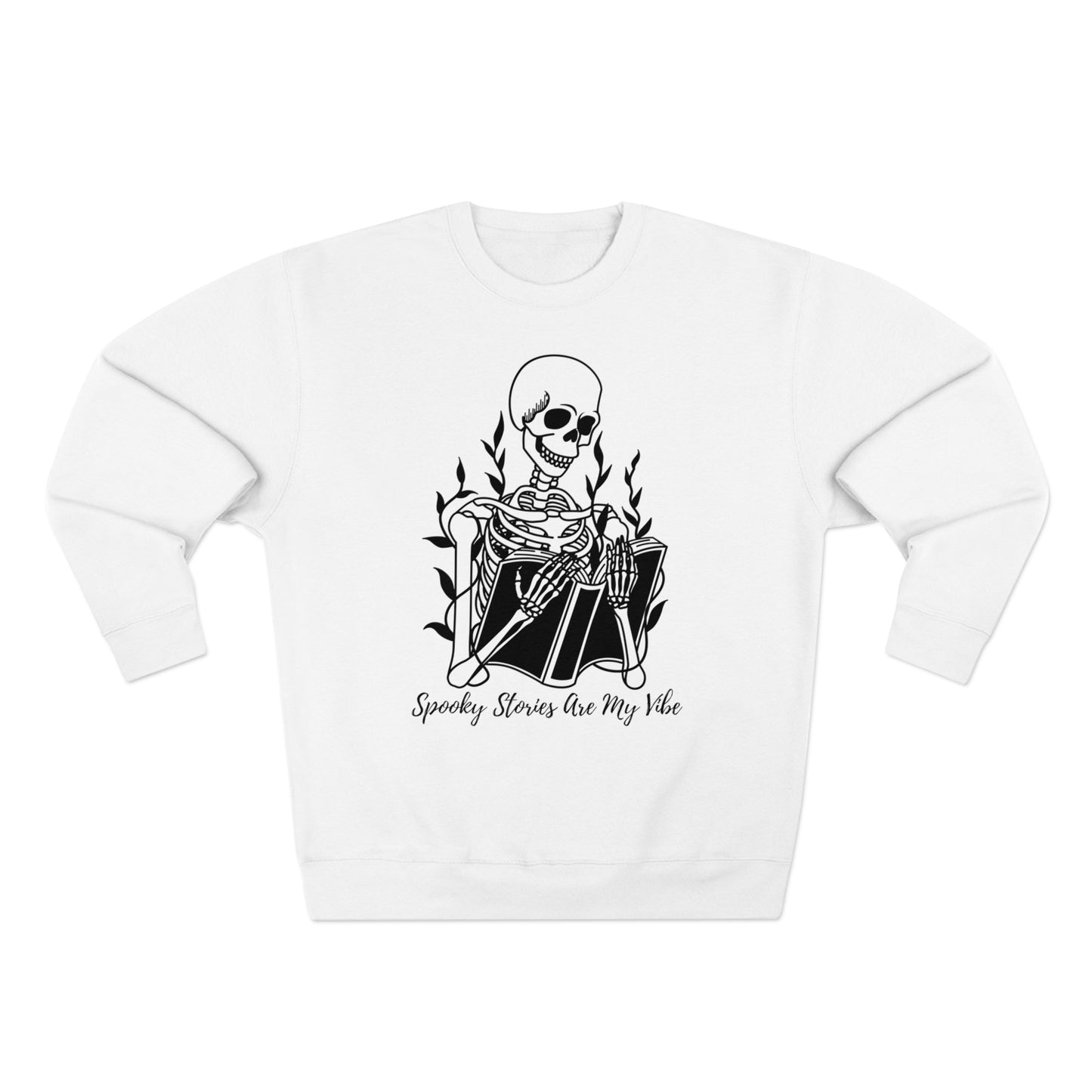 Premium Sweatshirt Book Reader Sweatshirt Spooky Vibes Sweatshirt Book Lover Gift Ideas Halloween Skeleton Sweatshirt Book Lover Sweatshirt