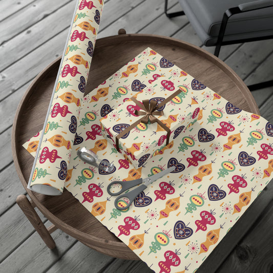 Mid Century Modern Retro Christmas Wrapping Paper