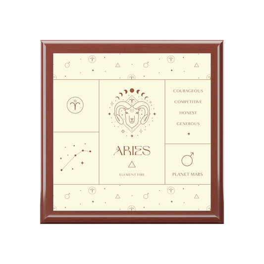 Aries Jewelry Organizer Keepsake Box