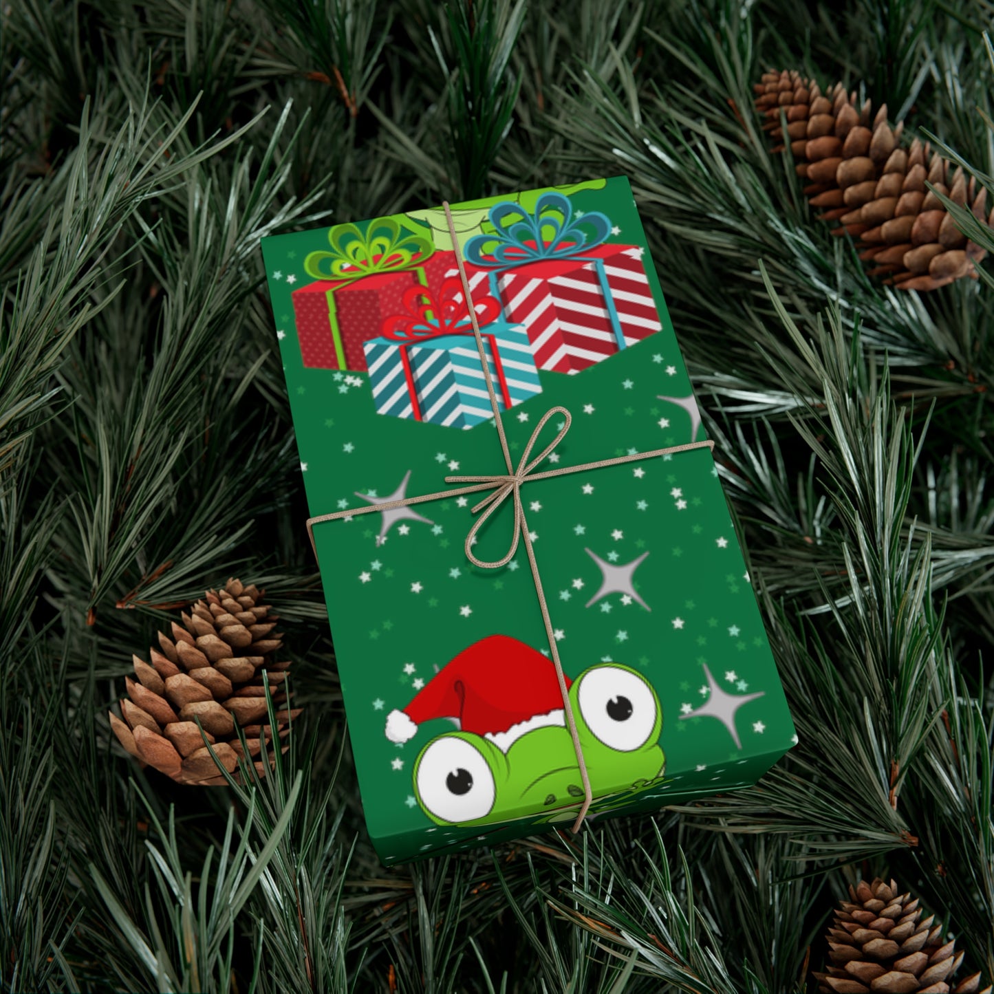 Frog Christmas Holiday Wrapping Paper