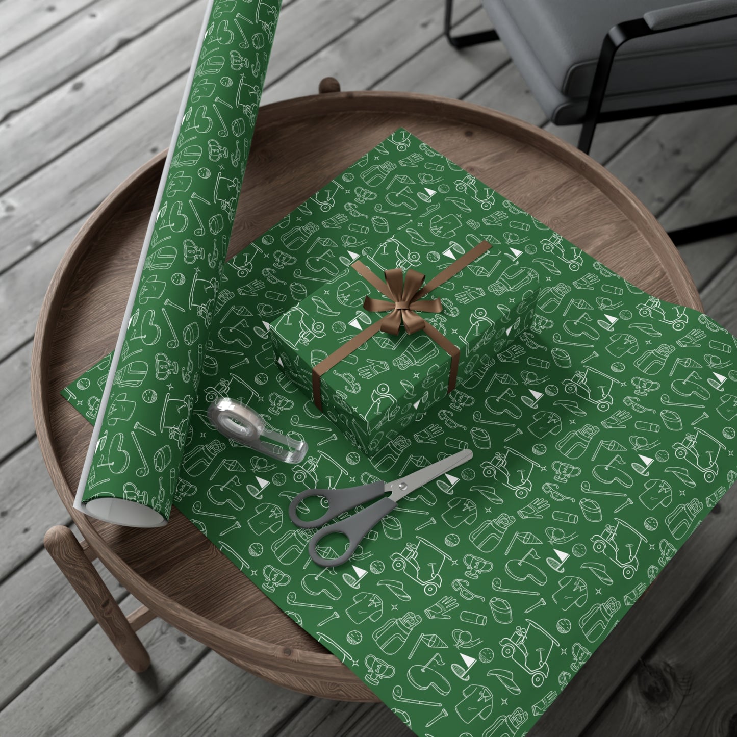 Hand Drawn Golf Gift Wrap Paper
