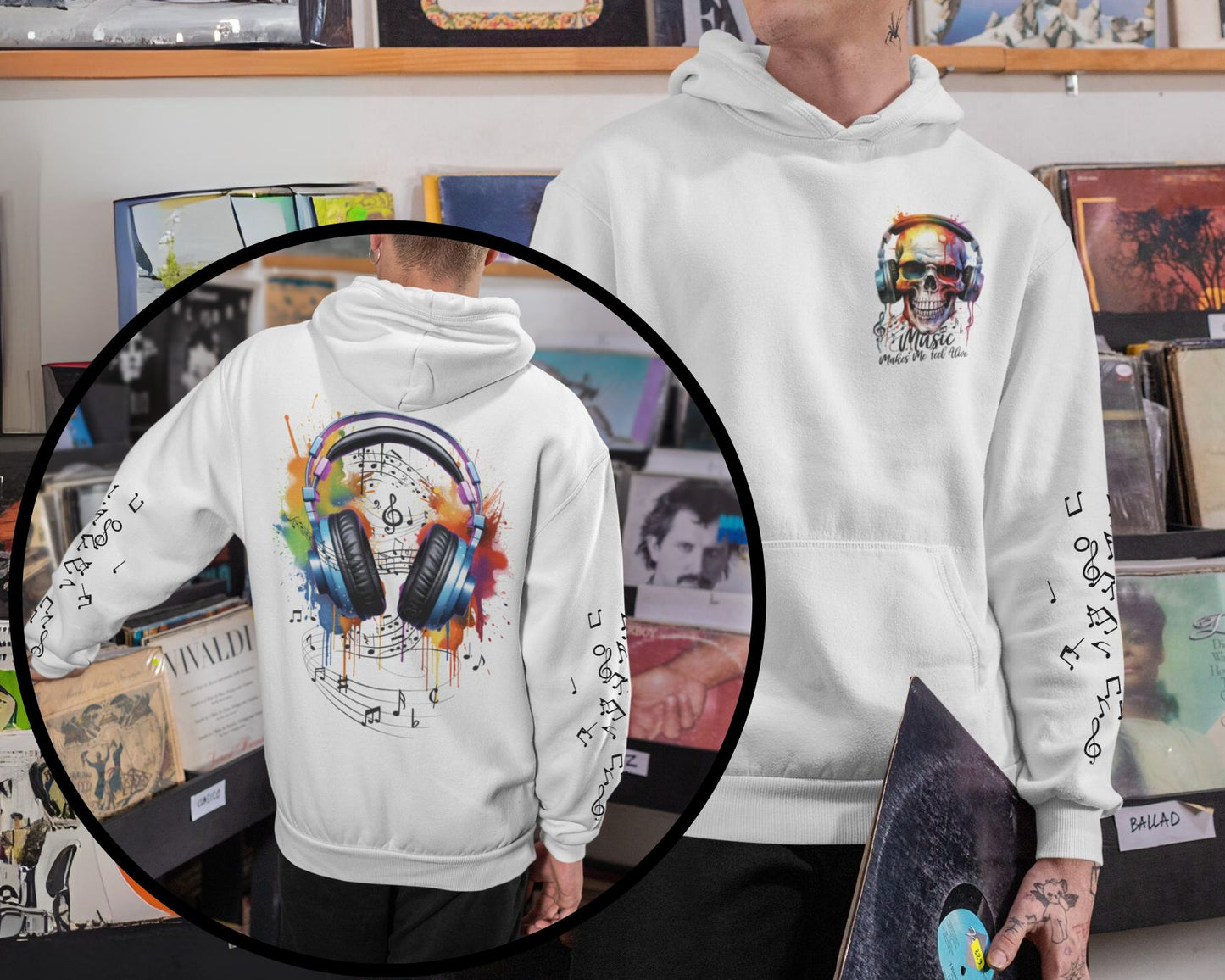 Music Hoodie Skeleton Hooded Sweatshirt