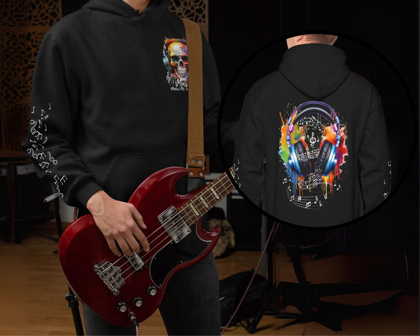 Music Hoodie Skeleton Hooded Sweatshirt