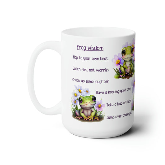 Frog Wisdom 15 oz Ceramic Coffee Mug