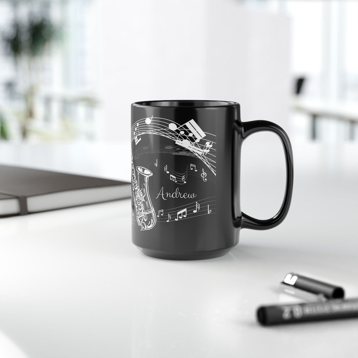 Personalized Saxophone Coffee Mug Custom Saxophonist Gift