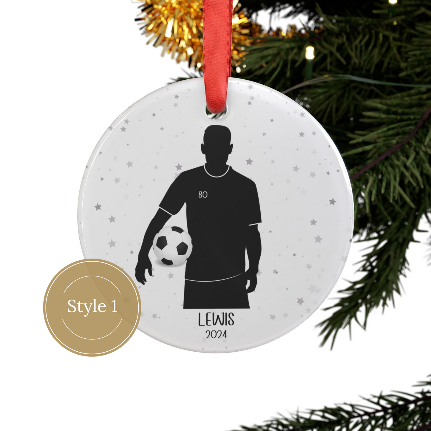 Personalized Soccer Ornament Customized Soccer Christmas Ornament