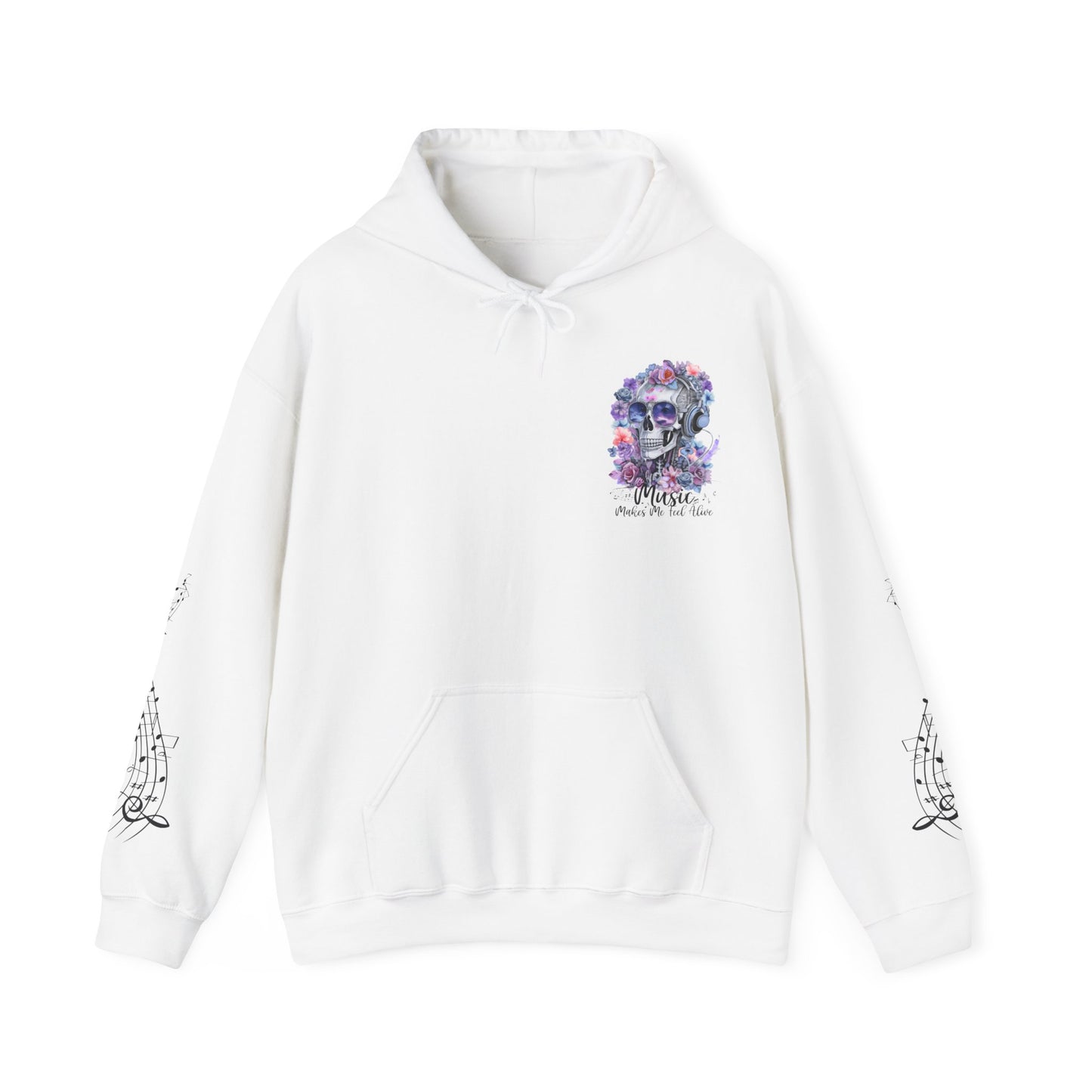 Floral Skeleton Hooded Sweatshirt Music Hoodie