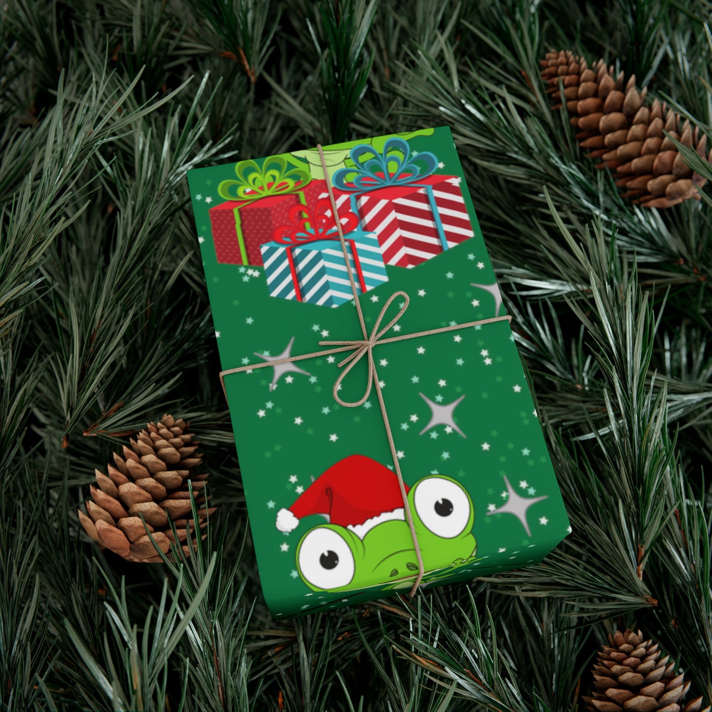 Frog Christmas Holiday Wrapping Paper