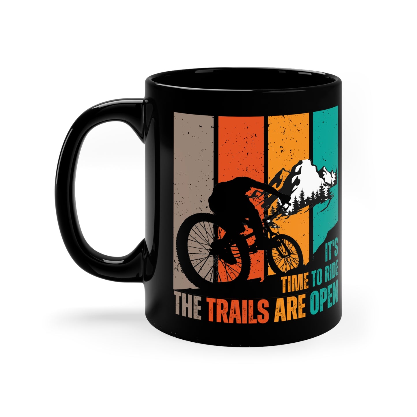 Mountain Bike Mug 11 oz Black Ceramic Mug Cyclist Gift for Him Witty Retro Mountain Bike Gift for Son Cycling Mug Boyfriend Coffee Mug