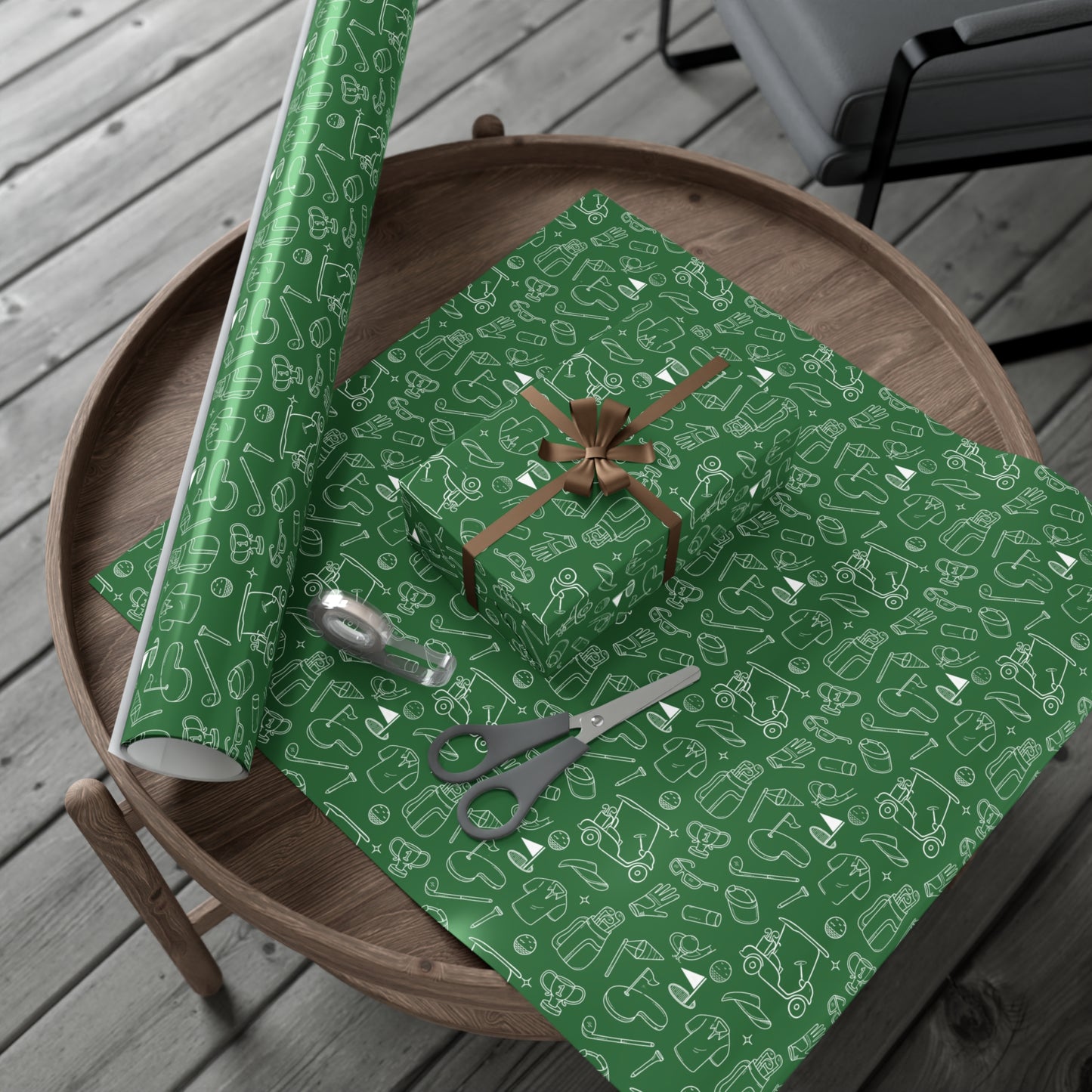 Hand Drawn Golf Gift Wrap Paper