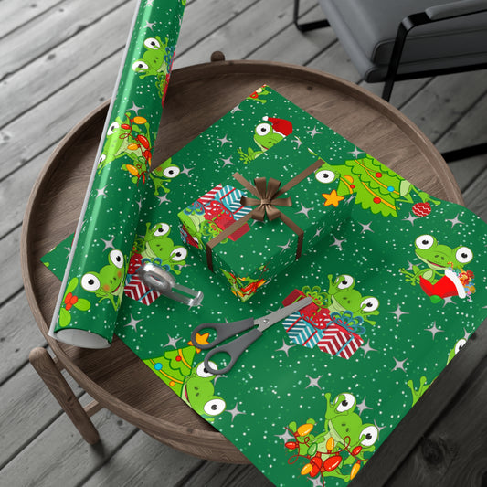 Frog Christmas Holiday Wrapping Paper