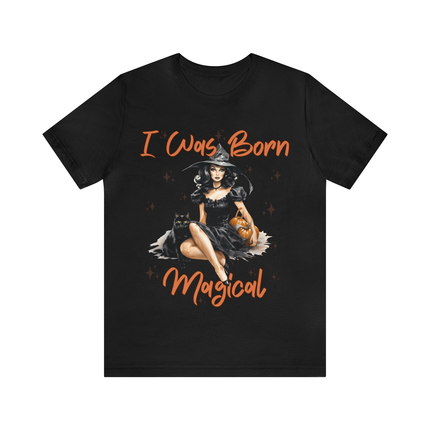 I Was Born Magical Witty Retro Halloween Witch T-Shirt Shirt For Women